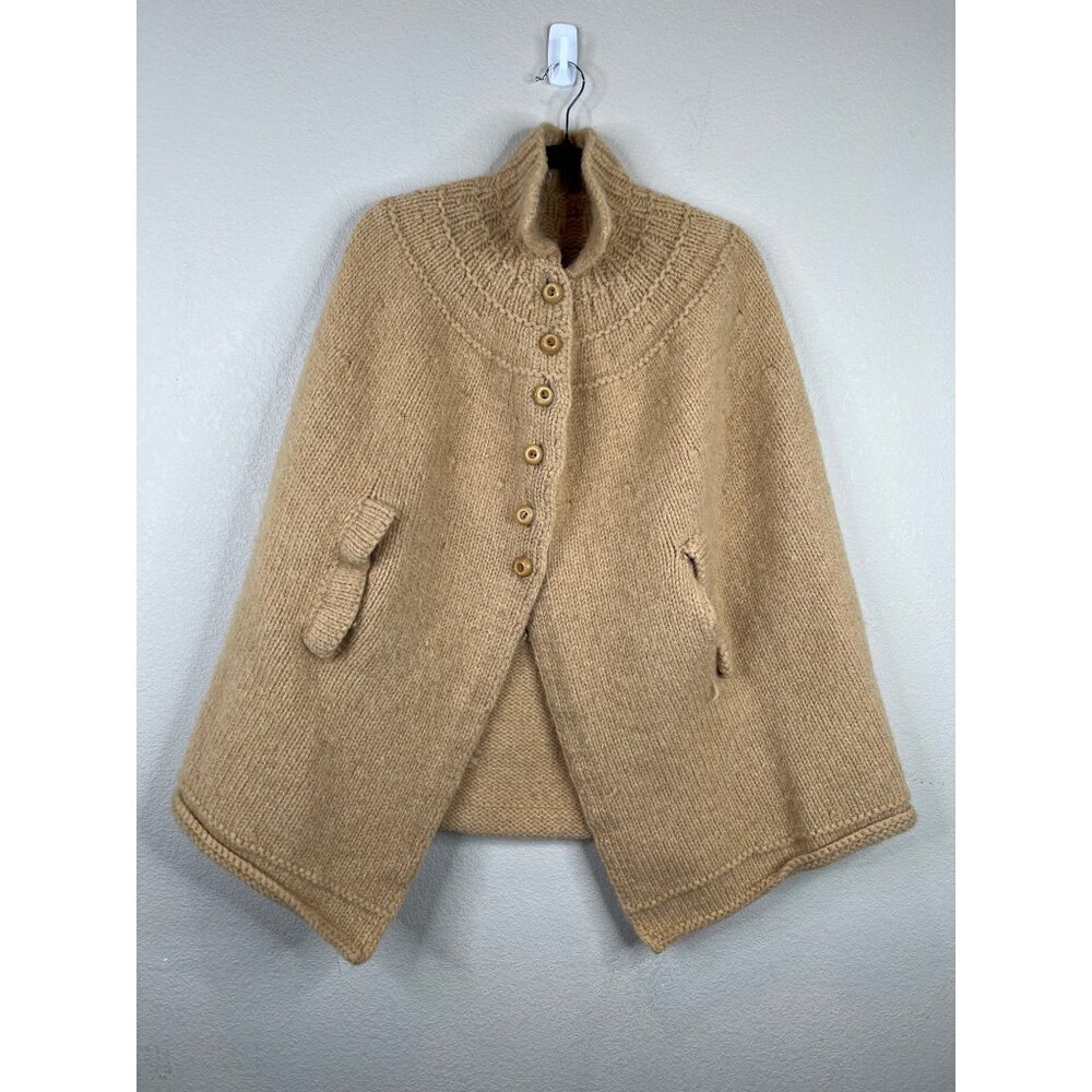 Vintage Button-Up Cape Handmade‎ 60s 70s Grandma Winter